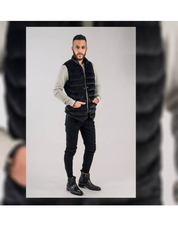 Kadife Dokulu Şişme Yelek