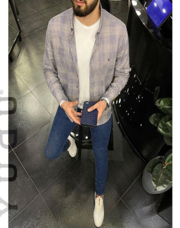 Pamuklu Ekoseli Keten Gömlek